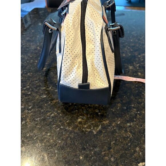 Miami Dolphins Women's Bowler Handbag Purse White Navy Orange NFL - Picture 5 of 7